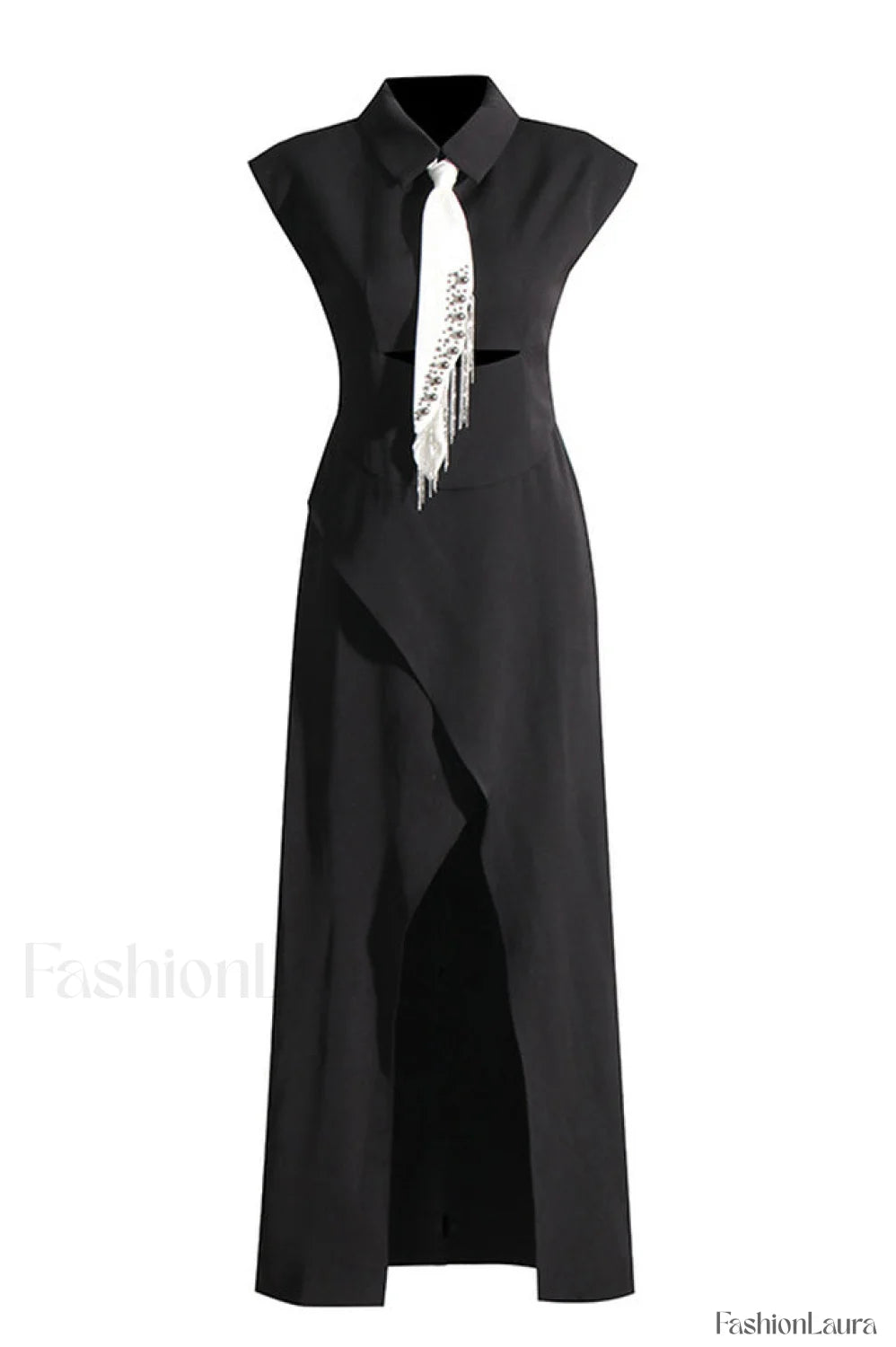 Liberty Midi Dress Charming With Tie Detail S / Black