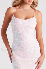 Lisa Sequin Scoop Charming Neck Party Dress