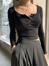Long Sleeve Crop Top Black / S Tops&Tees