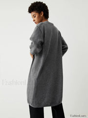 Longline Cardigan Graceful With Matching Vest Sweaters L
