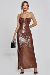 Lorelei Brown Stylish Sequin Dress