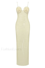 Lorelei Brown Stylish Sequin Dress XS / Ivory