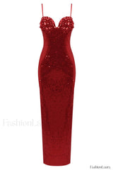 Lorelei Brown Stylish Sequin Dress XS / Scarlette