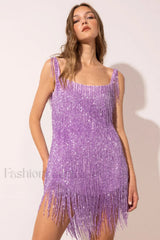 Lottie Elegant Mini Dress S / Lilac Party Dresses L