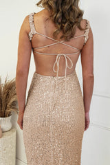 Lulana Sequin Stylish Midi Dress