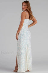 Lyla Formal Stylish One Shoulder Sequin Dress