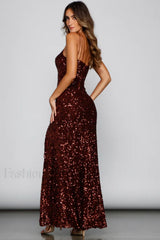 Lyla Formal Stylish One Shoulder Sequin Dress