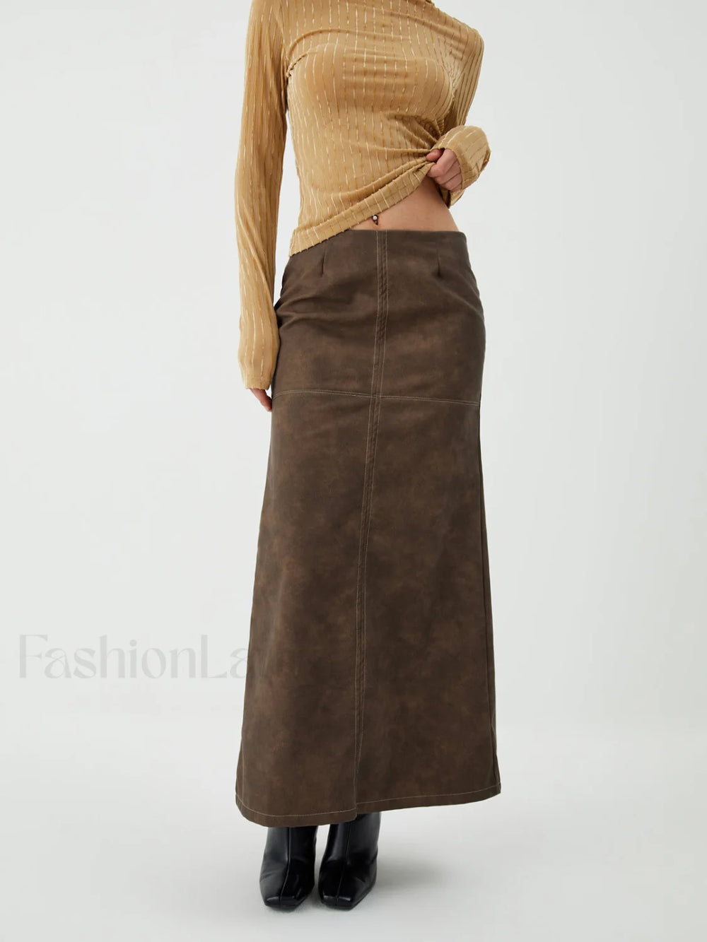 Maillard Washed Graceful Midi Skirt Skirts