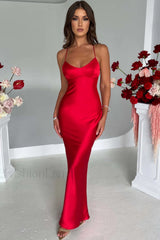 Malika Elegant Maxi Dress M / Red