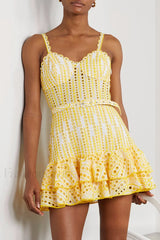 Marianne Elegant Short Dress S / Yellow