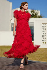 Maxine Floral Embroidery Charming Sleeveless Maxi Dress