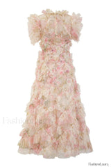 Maxine Floral Embroidery Charming Sleeveless Maxi Dress