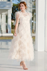 Maxine Floral Embroidery Charming Sleeveless Maxi Dress S / Ivory