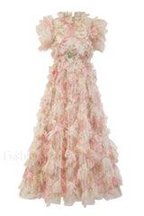 Maxine Floral Embroidery Charming Sleeveless Maxi Dress