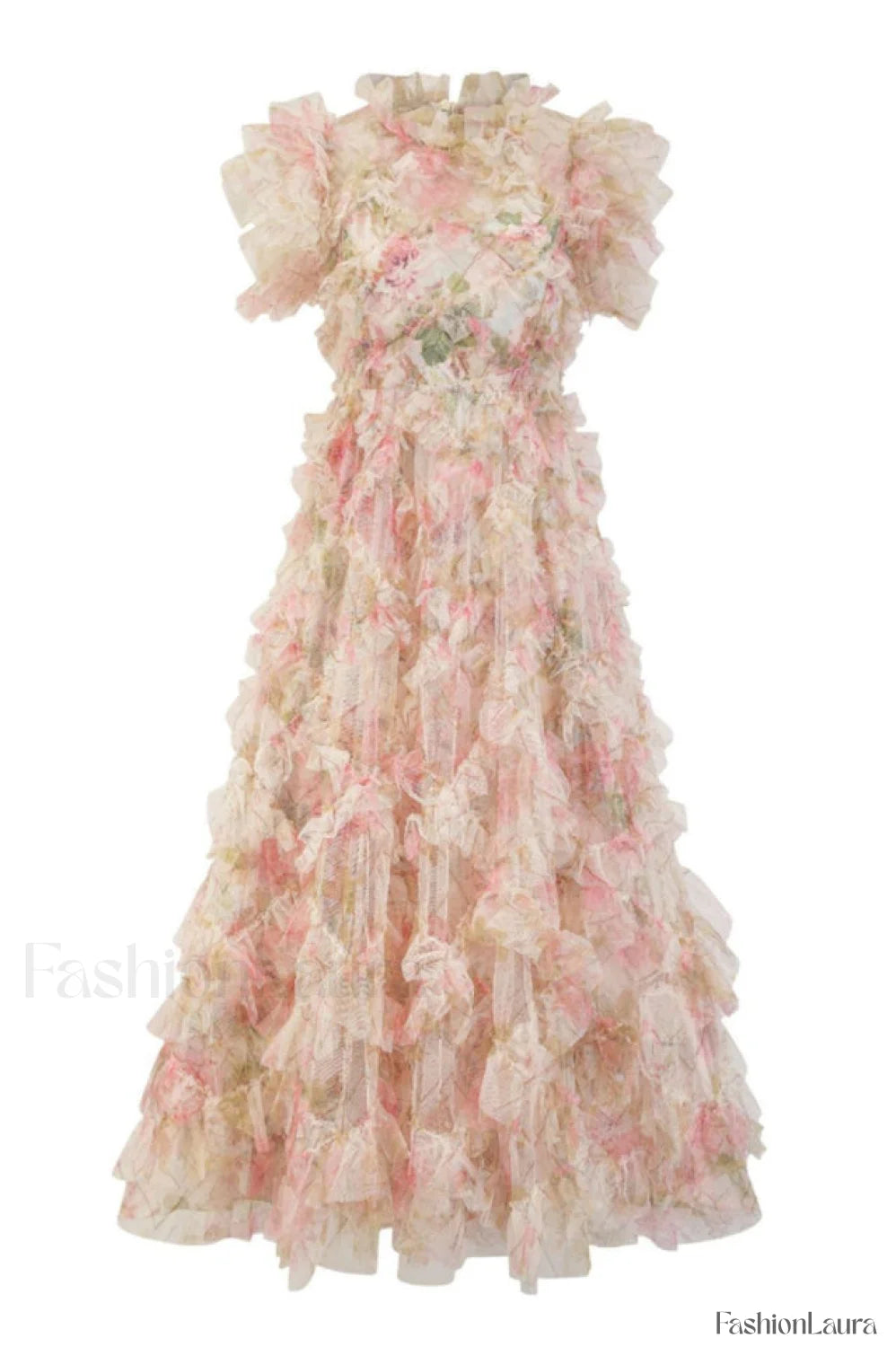 Maxine Floral Embroidery Charming Sleeveless Maxi Dress