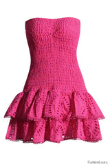 Megan Elegant Short Dress S / Hot Pink