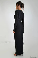 Megan Long Stylish Sleeve Patchwork Dress