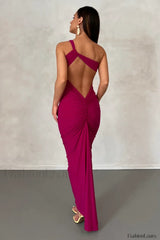 Melina Elegant Maxi Dress M / Berry