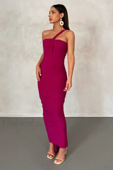 Melina Elegant Maxi Dress S / Berry