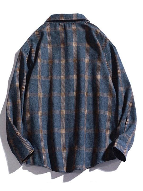 Men’s Checkered Long Sleeve Button Shirt Shirts