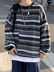 Men’s Pocket Striped Knit Sweater Black / M Sweaters