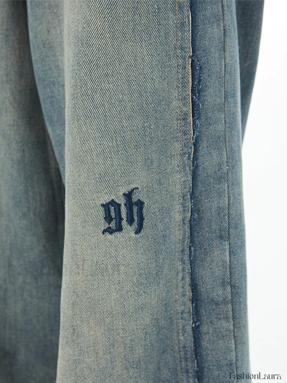 Men’s Faded Patchwork Distressed Loose Jeans loose jeans