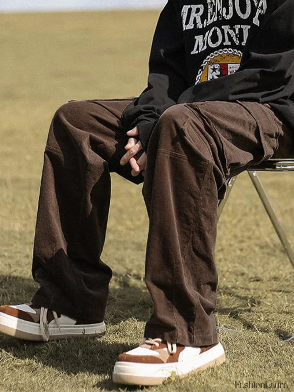 Men’s Patch Pocket Vintage Straight Cargo Pants Cargo Pants