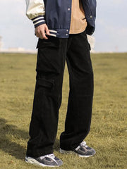 Men’s Patch Pocket Vintage Straight Cargo Pants Cargo Pants