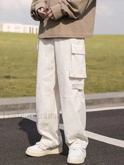 Men’s Patch Pocket Vintage Straight Cargo Pants Cargo Pants