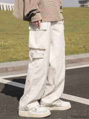 Men’s Patch Pocket Vintage Straight Cargo Pants Cargo Pants