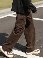 Men’s Patch Pocket Vintage Straight Cargo Pants Cargo Pants