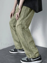 Men’s Vintage Washed Loose Jeans loose jeans