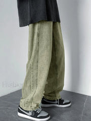 Men’s Vintage Washed Loose Jeans loose jeans
