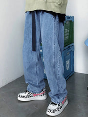 Men’s Vintage Washed Loose Jeans Blue / M loose jeans