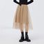 Mesh Polka Dot Umbrella Skirt coffee / S