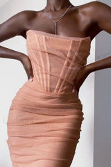 Mesh Strapless Stylish Corset Dress