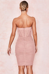 Mesh Strapless Stylish Corset Dress
