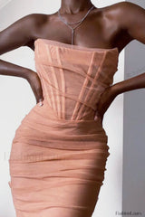 Mesh Strapless Stylish Corset Dress