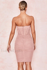 Mesh Strapless Stylish Corset Dress