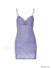 Metallic Cutout Slip Mini Dress Mini Dresses