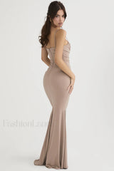 Milena Elegant Herringbone Dress