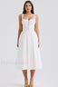 Milia White Stylish Brogue Cotton Dress XS / White