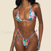 Mini Micro Triangle String Bikini Set Multi Color 1 / S
