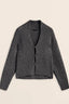 Minimalist Beige V neck Knit Cardigan Grey / XS