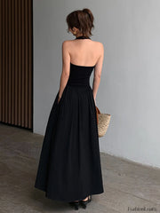 Minimalist Halter Graceful Backless Long Dress Dresses
