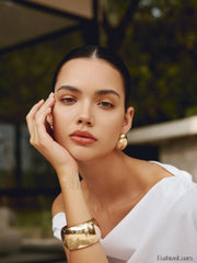 Minimalist Open Graceful Wide Bracelet Gold / One Size Bracelets