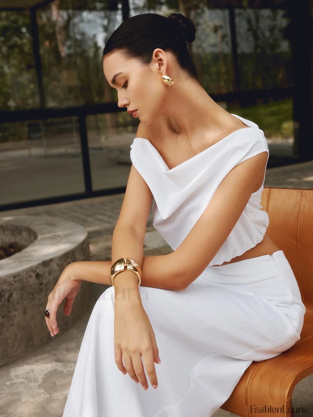 Minimalist Open Graceful Wide Bracelet Gold / One Size Bracelets