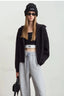 Minimalist Zipper Wool Ribbed Cardigan Black / S