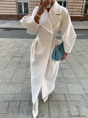 Miss Paris Graceful Trench Coat White / XS Wool Coats