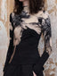 Mock Neck Tye Dye Printed Shirt Black / XS T Shirts